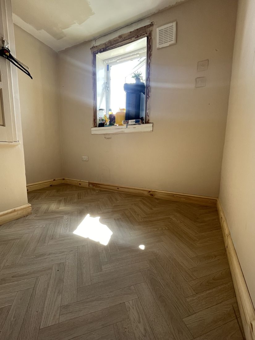 Herringbone flooring installation
